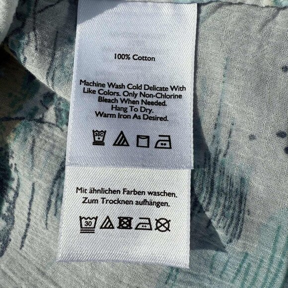 Eddie Bauer Womens TL Lightweight 100% Cotton Fishing Pattern Button-Up Summer S - Picture 5 of 6